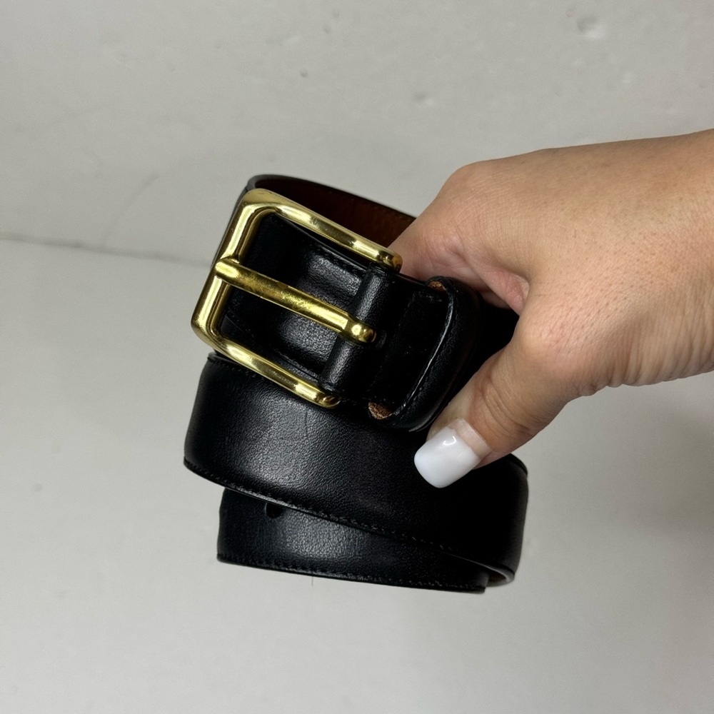 Vintage Coach Black Leather Belt Size 40”/100cm